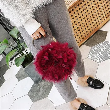 Luxury Handbag Ostrich Feather Women Circular Bag Small Chain Shoulder Crossbody Bags For Women Evening Party Clutch Bags
Luxury Handbag Ostrich Feather Women Circular Bag Small Chain Shoulder Crossbody Bags For Women Evening Party Clutch Bags