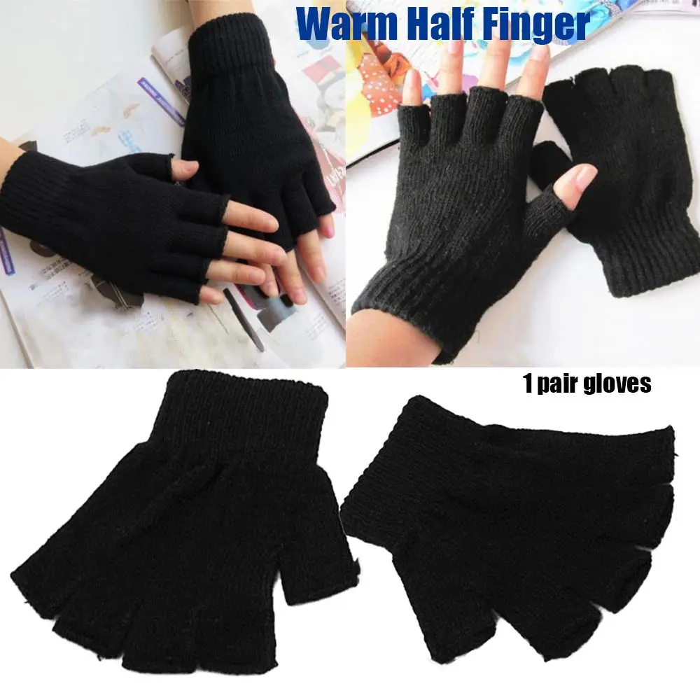 1pair Fashion Novelty Men/Women Knitted glove Fingerless Gloves Black handwear Half Finger Warm
1pair Fashion Novelty Men/Women Knitted glove Fingerless Gloves Black handwear Half Finger Warm