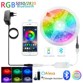 Smart Bluetooth LED Strip Light Work with Alexa Google Assistant Voice Control RGB 5050 Lights Strip 12V LED Christmas lights
Smart Bluetooth LED Strip Light Work with Alexa Google Assistant Voice Control RGB 5050 Lights Strip 12V LED Christmas lights