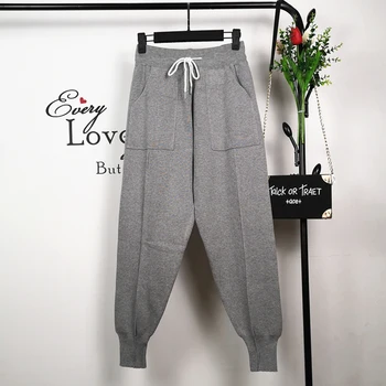 2019 new Spring autumn simple solid knitting harem pants women Drawstring High waist Wild nine pants women yy5
2019 new Spring autumn simple solid knitting harem pants women Drawstring High waist Wild nine pants women yy5