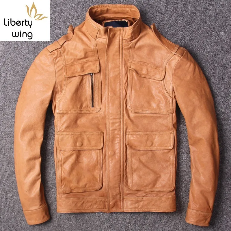 Top Quality Men Sheepskin Genuine Mens Stand Collar Slim Fit Zipper Pockets Real Leather Jacket Male Safari Coat
Top Quality Men Sheepskin Genuine Mens Stand Collar Slim Fit Zipper Pockets Real Leather Jacket Male Safari Coat