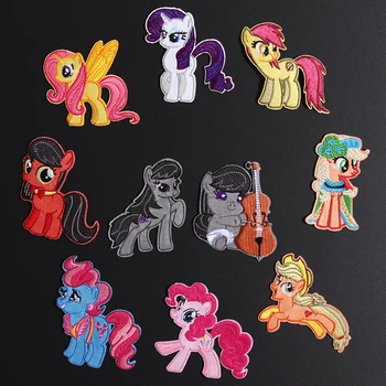 My Little Pony Cartoon Patch Iron on Embroidered Rainbow Unicorn Patches for clothing Girls badges Stickers Appliques