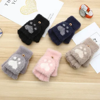 Winter Gloves Keep Warm Women Touch Screen Gloves Students Girls Cute Cat Claw Gloves Knitted Fleece Fingerless Mittens Soft 
Winter Gloves Keep Warm Women Touch Screen Gloves Students Girls Cute Cat Claw Gloves Knitted Fleece Fingerless Mittens Soft