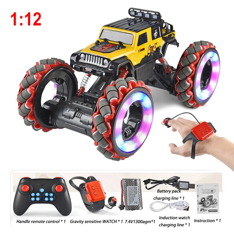 1:12 4WD RC Car 2020 versión actualizada 2,4G radiocontrol RC Car Toys 360 ° rotación Detección de gestos camiones juguetes para niños 1:12 4WD RC Car 2020 versión actualizada 2,4G radiocontrol RC Car Toys 360 ° rotación Detección de gestos camiones juguetes para niños