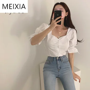 MEIXIA 2020 Summer Women Casual Blouse Square Collar Single Breasted Flare Sleeve Solid Fashion All-Purpose Style Blouse Tops
MEIXIA 2020 Summer Women Casual Blouse Square Collar Single Breasted Flare Sleeve Solid Fashion All-Purpose Style Blouse Tops