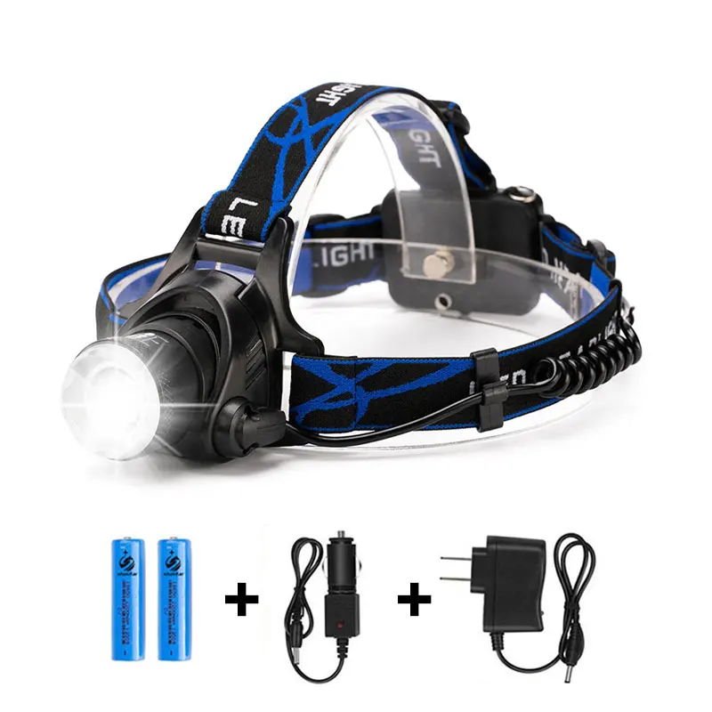 

LED Fishing Headlamp XML-T6 USB Rechargeable 3 Modes Zoomable Headlight Waterproof Super Bright Camping Torch By 18650 Battery