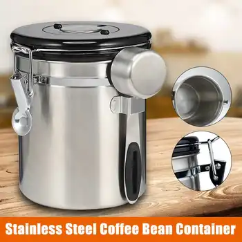 Stainless Steel Airtight Sealed Canister With Spoon Coffee Flour Sugar Container Holder Can Storage Bottles Jars For Coffee Bean
Stainless Steel Airtight Sealed Canister With Spoon Coffee Flour Sugar Container Holder Can Storage Bottles Jars For Coffee Bean