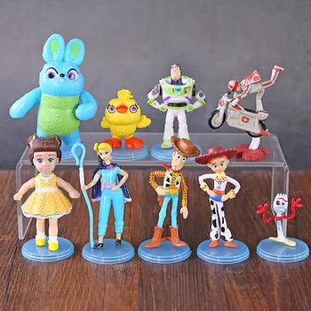 

Toy Story 4 Buzz Lightyear Woody Jessie Bo Peep Forky Ducky Bunny Gabby Duke Caboom Figures Toys Gift for Kids 9pcs/set