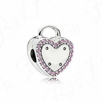 Baofu 925 sterling silver fixed clip micro label name pink shiny love lock suitable for original ladies bracelet DIY jewelry
Baofu 925 sterling silver fixed clip micro label name pink shiny love lock suitable for original ladies bracelet DIY jewelry