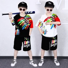 Boys Clothing Sets Summer Casual T-shirt + Pants Teenage Clothes Children Clothing Suit Kids Tracksuit Feather Print
Boys Clothing Sets Summer Casual T-shirt + Pants Teenage Clothes Children Clothing Suit Kids Tracksuit Feather Print