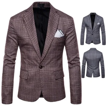Jacket Blazer Men Leisure Plaid London Style Mens Blazer Jacket Men Smart Casual Office Wear Slim Fit Mens Party Club Plus Size 
Jacket Blazer Men Leisure Plaid London Style Mens Blazer Jacket Men Smart Casual Office Wear Slim Fit Mens Party Club Plus Size