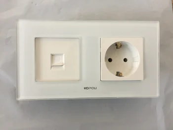 Round Back, EU Power Electric Socket Schuko With Internet Computer socket Double Glass Frame
Round Back, EU Power Electric Socket Schuko With Internet Computer socket Double Glass Frame