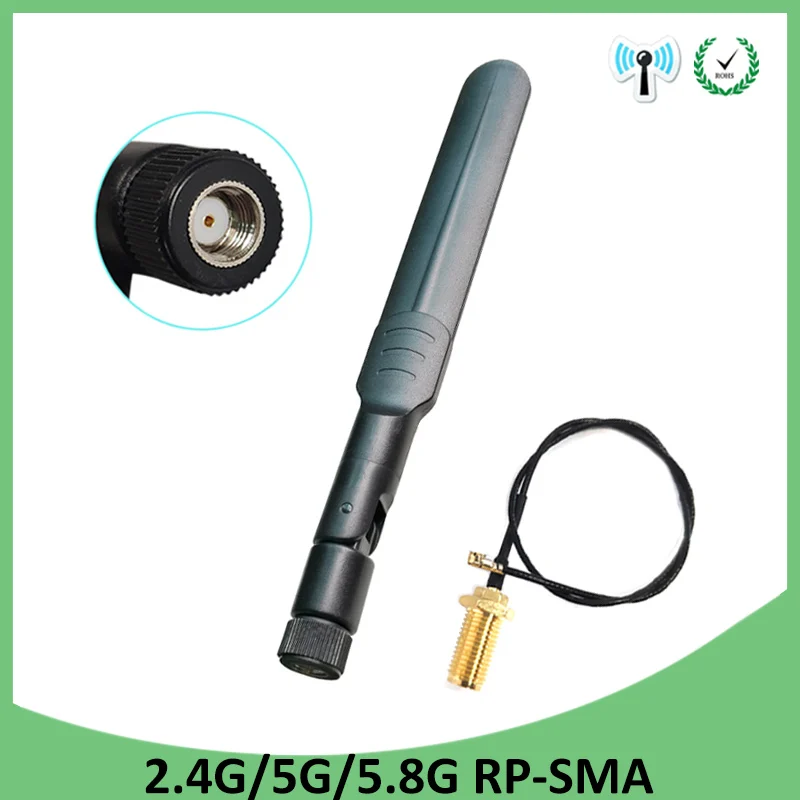 Антенна Wi Fi 2 4 ГГц 5G 5 8G 5dBi антенна RP SMA Штекерный разъем для GHz маршрутизатор г + 21 см