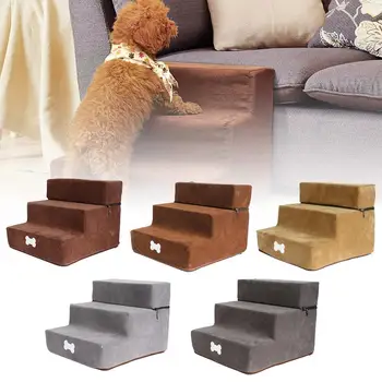 

Pet Stair Step Flannel Dog Detachable Three-Story Staircase Assembly Removable Wash Stairs Ladder Dog And Cat Stair Steps