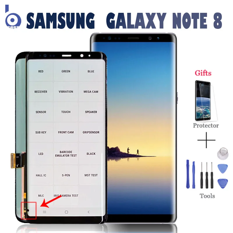 New 6.3 "Original AMOLED LCD For SAMSUNG Galaxy NOTE 8 LCD NOTE 8 LCD N9500 ​​N9500F N900D Touch Screen Small Point Replacement
New 6.3 "Original AMOLED LCD For SAMSUNG Galaxy NOTE 8 LCD NOTE 8 LCD N9500 ​​N9500F N900D Touch Screen Small Point Replacement