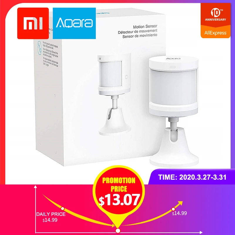 Xiaomi Aqara Motion Sensor, Zigbee Connection, for Alarm System and Smart Home Automation, Compatible with Apple HomeKit, Alexa
Xiaomi Aqara Motion Sensor, Zigbee Connection, for Alarm System and Smart Home Automation, Compatible with Apple HomeKit, Alexa