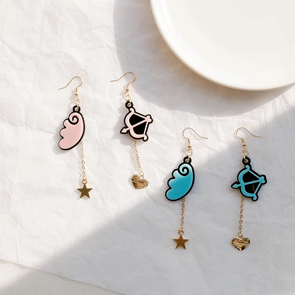 Korea Cute Cupid Angel Acrylic Drop Earring, Arrow and Wing Charms Heart Gold Women Jewelry for Sweet Lovers Friendship Girl
Korea Cute Cupid Angel Acrylic Drop Earring, Arrow and Wing Charms Heart Gold Women Jewelry for Sweet Lovers Friendship Girl