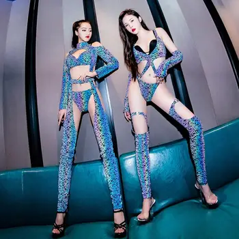 New Style Nightclub DJ Costume Sexy GoGo Leading Dancer Dress Hip Hop Reflective Jumpsuit Stage Outfit Performance Dress
New Style Nightclub DJ Costume Sexy GoGo Leading Dancer Dress Hip Hop Reflective Jumpsuit Stage Outfit Performance Dress