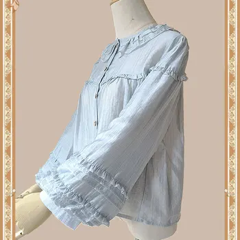 Picnic Season ~ Sweet Gray Blue Lolita Blouse Long Lantern Sleeve Top by Infanta
Picnic Season ~ Sweet Gray Blue Lolita Blouse Long Lantern Sleeve Top by Infanta