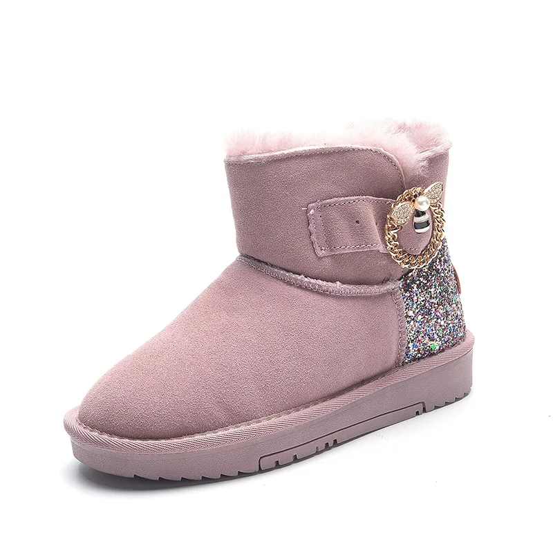 Metal Buckle Snow Boots Women Winter Warm Fur Shoes Flat Ankle Shoes 2021 Genuine Leather Waterproof Snow Boots for Women
Metal Buckle Snow Boots Women Winter Warm Fur Shoes Flat Ankle Shoes 2021 Genuine Leather Waterproof Snow Boots for Women
