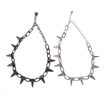 New Rivets Chokers Punk Goth Handmade CCB Material Choker Necklace Silver Spike Rivet Necklace Rock Gothic Chokers
New Rivets Chokers Punk Goth Handmade CCB Material Choker Necklace Silver Spike Rivet Necklace Rock Gothic Chokers
