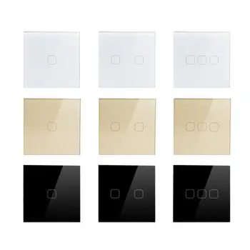 Glass Panel Touch Switch EU/UK standard AC220V Wall Touch Switch 1/2 Gang 1 Way White/Black/Gold
Glass Panel Touch Switch EU/UK standard AC220V Wall Touch Switch 1/2 Gang 1 Way White/Black/Gold