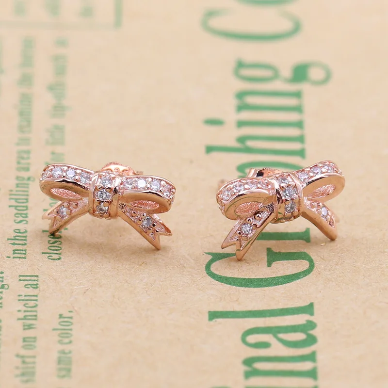 Original 925 Sterling Silver Pan Earring Rose Gold Bow Pan Earrings For Women Wedding Gift Fashion Jewelry
Original 925 Sterling Silver Pan Earring Rose Gold Bow Pan Earrings For Women Wedding Gift Fashion Jewelry