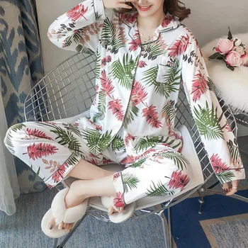 Satin Silk Pajamas for Women's Set Pyjamas Button Pigiama Donna Autumn Mujer Pijama Sleepwear Nightwear Pizama Damska 2PCS
Satin Silk Pajamas for Women's Set Pyjamas Button Pigiama Donna Autumn Mujer Pijama Sleepwear Nightwear Pizama Damska 2PCS