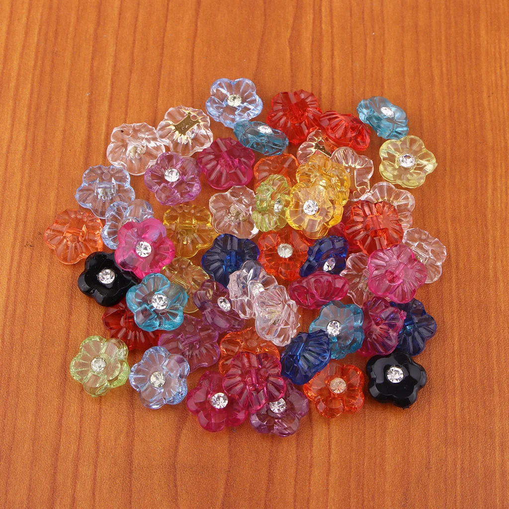 50Pcs DIY Flower Shapes Sewing Crystal Clear Buttons For Clothes Decoration Home Furniture, Hair Accessories, Jewelry Making 50Pcs DIY Flower Shapes Sewing Crystal Clear Buttons For Clothes Decoration Home Furniture, Hair Accessories, Jewelry Making