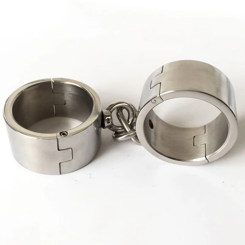 

Stainless Steel 4cm High Metal Handcuffs Sex Toys For Couples Adult Games Bondage Restraints BDSM Woman Slave Fetish Hand Cuffs