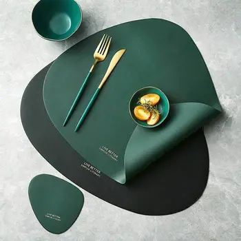 Tableware Pad Placemat Table Mat PU Leather Heat Insulation Non-Slip Simple Placemats Disc Coaster Placemat for Dining Table
Tableware Pad Placemat Table Mat PU Leather Heat Insulation Non-Slip Simple Placemats Disc Coaster Placemat for Dining Table