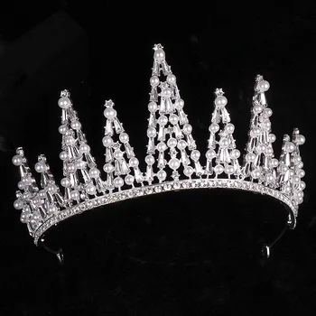2020 Baroque Crown Two-Piece Set Marriage Wedding White Gauze Headdress Birthday Queen Adult Pearl tiara 
2020 Baroque Crown Two-Piece Set Marriage Wedding White Gauze Headdress Birthday Queen Adult Pearl tiara