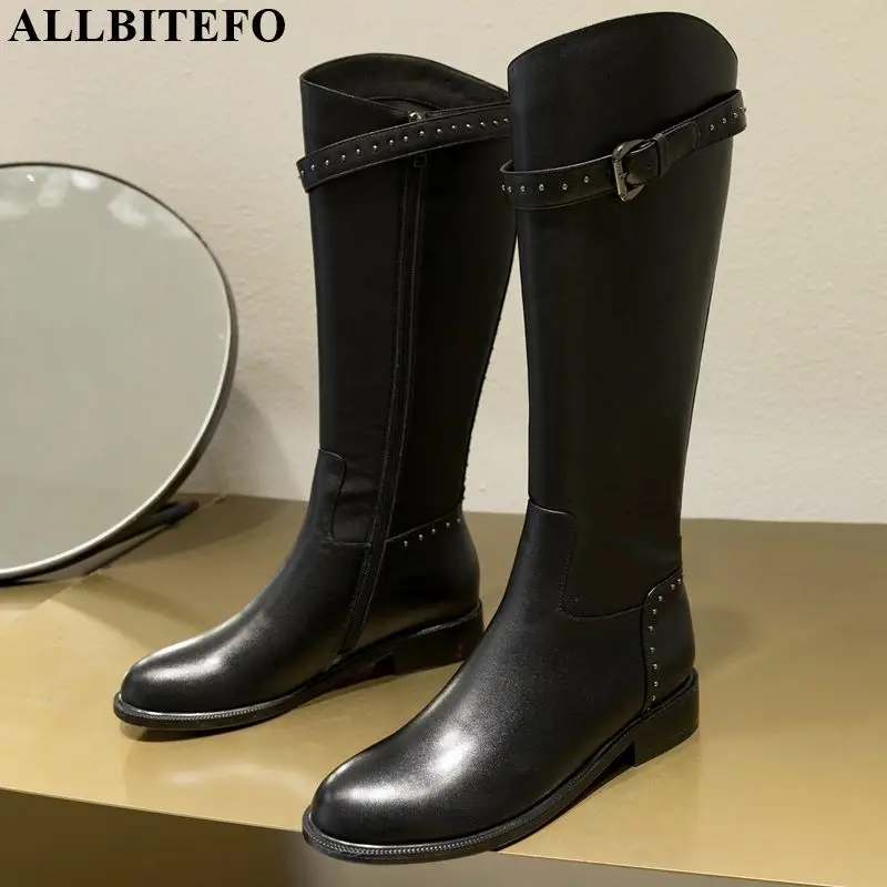 ALLBITEFO hot sale genuine leather+PU Autumn Winter women boots Belt buckle fashion boots High quality women knee high boots
ALLBITEFO hot sale genuine leather+PU Autumn Winter women boots Belt buckle fashion boots High quality women knee high boots
