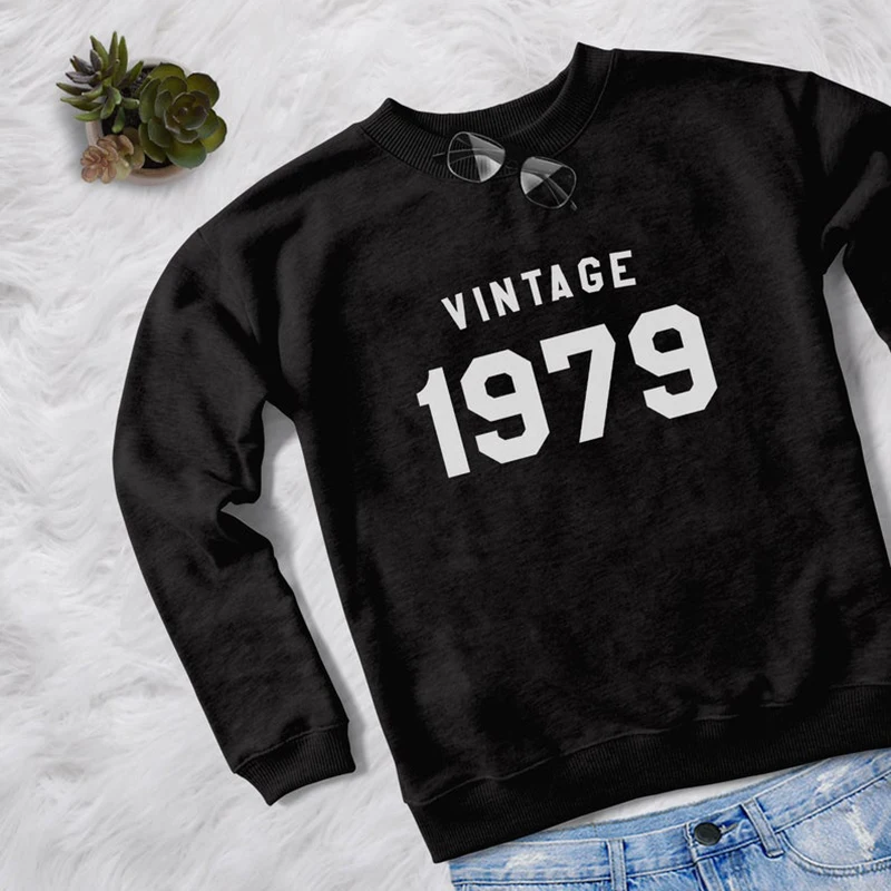 Vintage 1979 Sweatshirt Crewneck Pullover Women Hoodies Winter Fashion Long Sleeve Party Tops 40th Birthday Gift Drop Shipping 
Vintage 1979 Sweatshirt Crewneck Pullover Women Hoodies Winter Fashion Long Sleeve Party Tops 40th Birthday Gift Drop Shipping