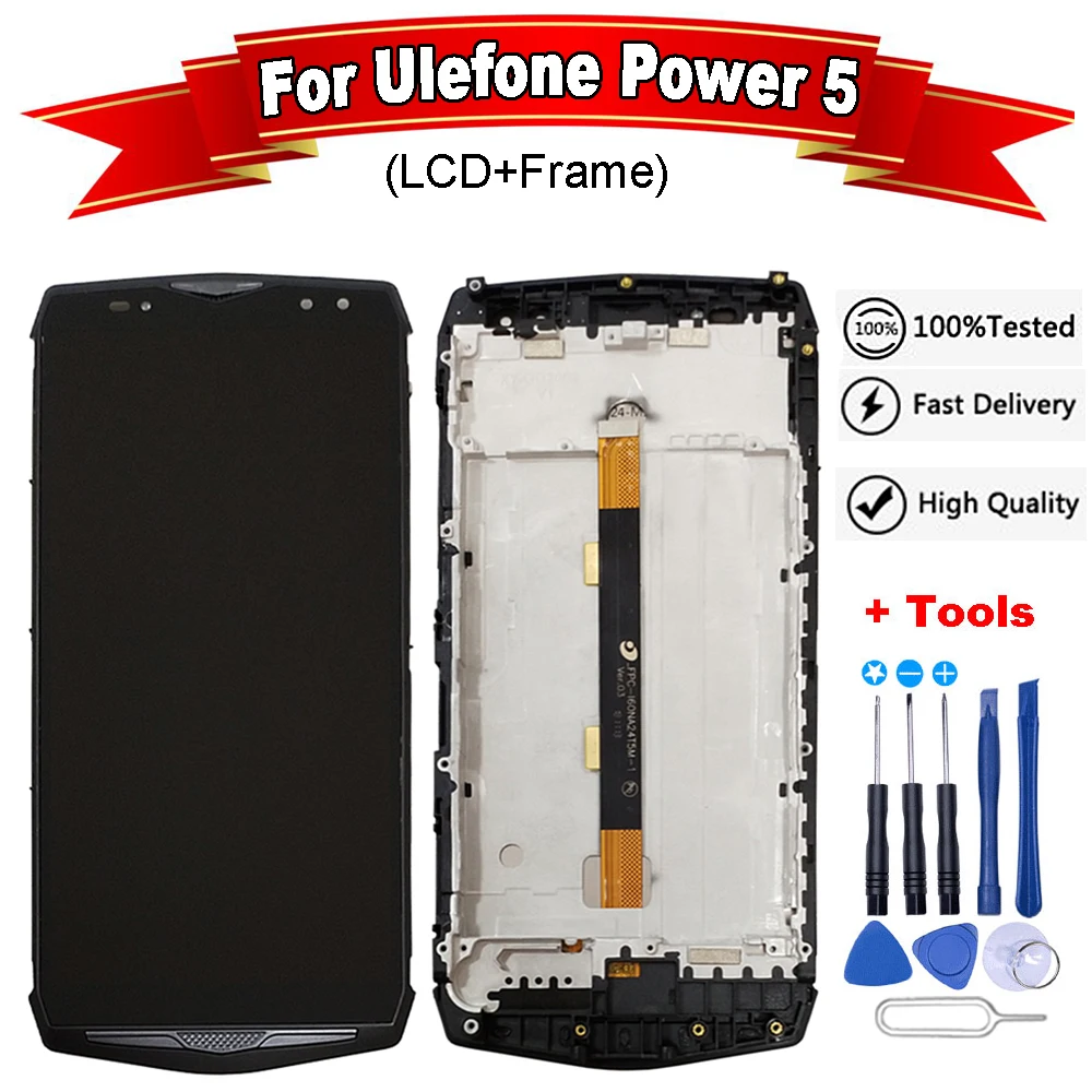 ЖК дисплей 6 0 дюйма для Ulefone Power 5 и сенсорный экран с заменой рамы в сборе +
