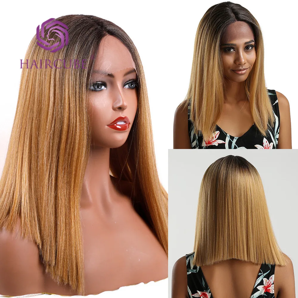 Haircube Synthetic Lace Front Wig Ombre Black to Blonde Hair Long Straight Bob Hairstyle for Black Women Party Wig
Haircube Synthetic Lace Front Wig Ombre Black to Blonde Hair Long Straight Bob Hairstyle for Black Women Party Wig