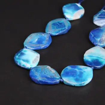 31-35X40-44mm Natural Blue Dragon Veins Faceted Raw Agate Gems Stone Lace Loose Beads 15"
31-35X40-44mm Natural Blue Dragon Veins Faceted Raw Agate Gems Stone Lace Loose Beads 15"