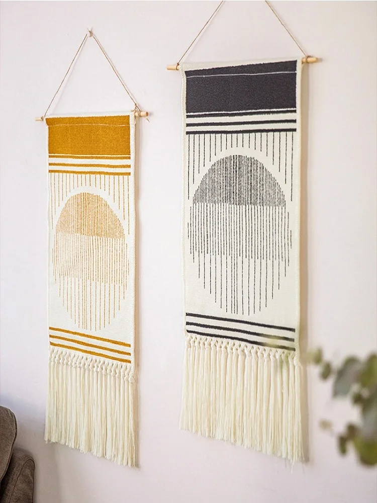 Nordic Boho Cotton Tassel Wall Tapestry 2 H84f7d8c1fe654caa8b1310d516e8679d9