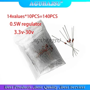 14values*10PCS=140PCS 0.5W regulator 3.3v-30v 1/2w Zener Diode component Assorted kit package new and original
14values*10PCS=140PCS 0.5W regulator 3.3v-30v 1/2w Zener Diode component Assorted kit package new and original