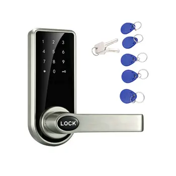 Smart Touch Screen Electronic Door Lock Password, 4 Cards, 2 Keys, Digital Code ID Card Keyless Latch Bolt Lock
Smart Touch Screen Electronic Door Lock Password, 4 Cards, 2 Keys, Digital Code ID Card Keyless Latch Bolt Lock