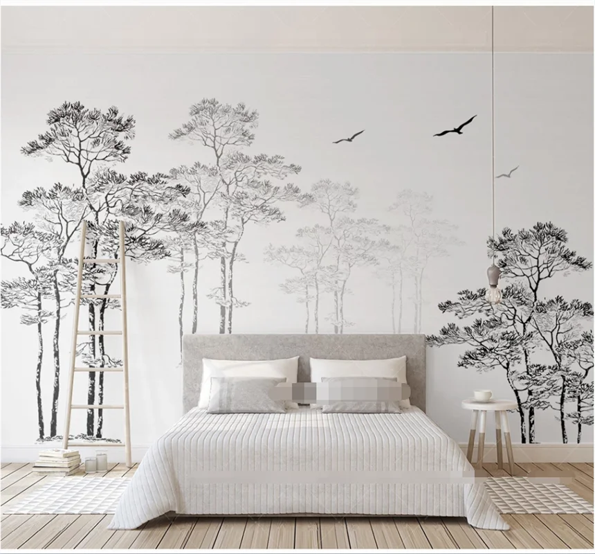 MilofiSimple Nordic style black and white sketch abstract tree bird wallpaper sofa bedroom custom mural 8D waterproof wall cloth 
MilofiSimple Nordic style black and white sketch abstract tree bird wallpaper sofa bedroom custom mural 8D waterproof wall cloth