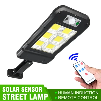 120/150 Cob Led Solar Light With Controller 4-Modes Waterproof Lamp Human Body Sensor Lights For Outdoor Garden Wall Street
120/150 Cob Led Solar Light With Controller 4-Modes Waterproof Lamp Human Body Sensor Lights For Outdoor Garden Wall Street