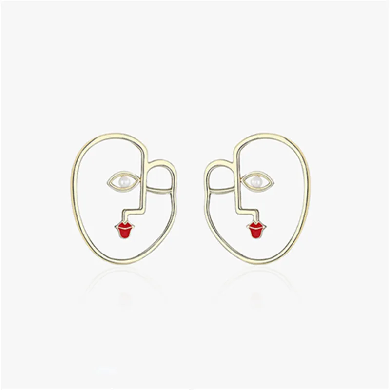 New Abstract Silhouette Temperament Imitation Pearls Eye Face Stud Earring Fashion Simple Personality Funny Metal Earrings Women
New Abstract Silhouette Temperament Imitation Pearls Eye Face Stud Earring Fashion Simple Personality Funny Metal Earrings Women