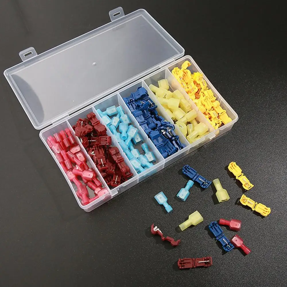 120PCS Crimp Terminal Scotch T Type Wire Connectors Terminals Lock Quick Splice Wiring Clip Electrical Wire Connectors Kits
120PCS Crimp Terminal Scotch T Type Wire Connectors Terminals Lock Quick Splice Wiring Clip Electrical Wire Connectors Kits