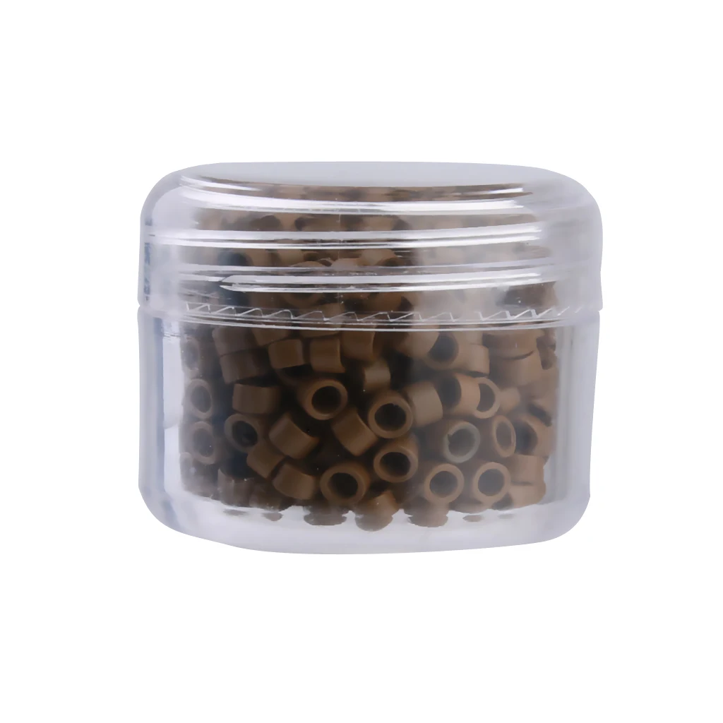 500Pcs 5mm Aluminum Nano Rings Beads for Hair Extensions Light Brown 500Pcs 5mm Aluminum Nano Rings Beads for Hair Extensions Light Brown