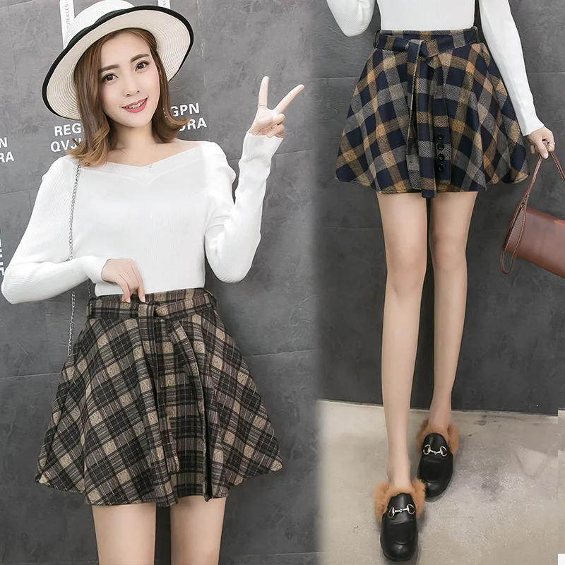 Woolen Pleated Skirt A- line Short Skirt College Style Students 2018 Autumn And Winter New Style Plaid Skirt
Woolen Pleated Skirt A- line Short Skirt College Style Students 2018 Autumn And Winter New Style Plaid Skirt
