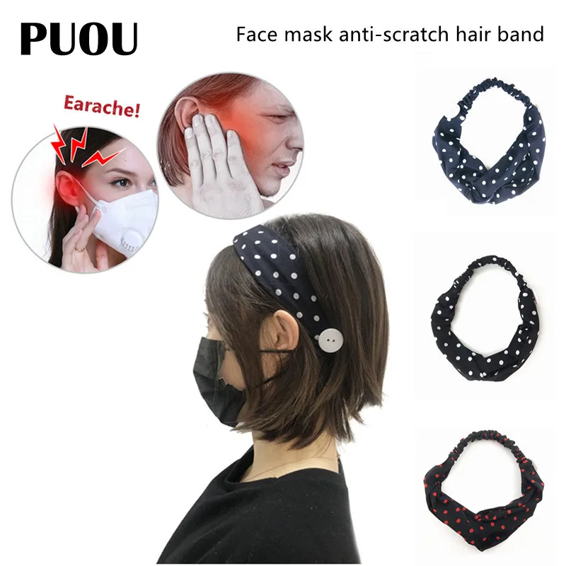 PUOU Sports Hair Accessories Mask Button Turban Face Mask Anti-scratch Hair Band Relieves Ear Pain Prevention Mask Artifact
PUOU Sports Hair Accessories Mask Button Turban Face Mask Anti-scratch Hair Band Relieves Ear Pain Prevention Mask Artifact