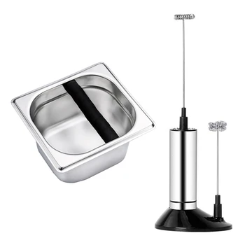 Coffee Knock Box & Electric Milk Frother 2 Whisk Hand Milk Foamer Kitchen Mixer for Cappuccino Coffee Egg Beater Drinks
Coffee Knock Box & Electric Milk Frother 2 Whisk Hand Milk Foamer Kitchen Mixer for Cappuccino Coffee Egg Beater Drinks