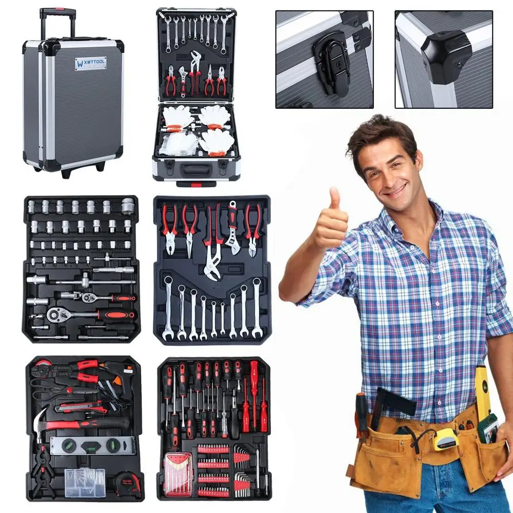New 977 Pcs/Set Professional Steel Socket Wrench Repair Tools Set Home Repair Hand Tool Kit With Aluminum Alloy Luggage Box
New 977 Pcs/Set Professional Steel Socket Wrench Repair Tools Set Home Repair Hand Tool Kit With Aluminum Alloy Luggage Box