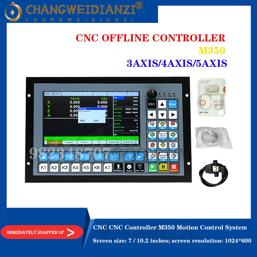 CNC offline controller M350 motion control system 3 axis/4 axis/5 axis 1MHz G code for engraving machine drilling and milling
CNC offline controller M350 motion control system 3 axis/4 axis/5 axis 1MHz G code for engraving machine drilling and milling